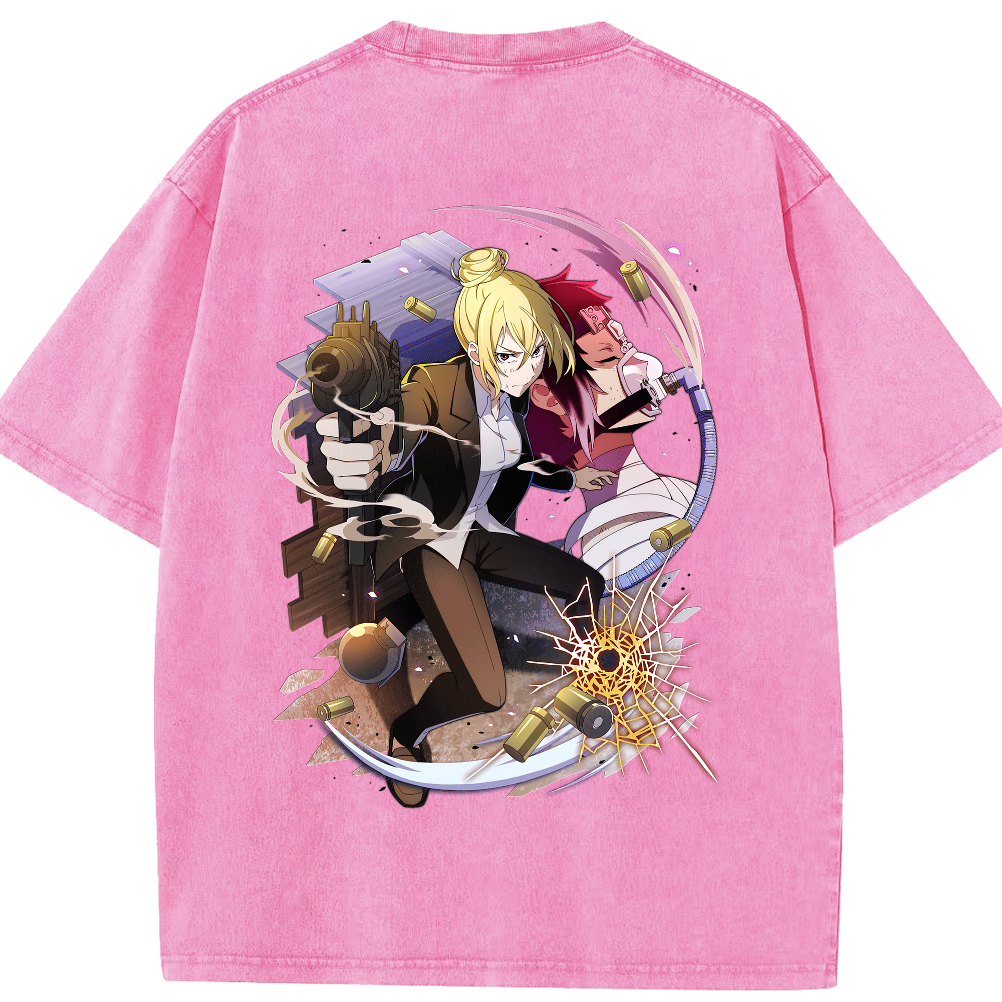 （画像用） 文豪ストレイドッグス Bungo Stray Dogs 綿100% ヴィンテージ風 半袖Tシャツ（背面プリント）